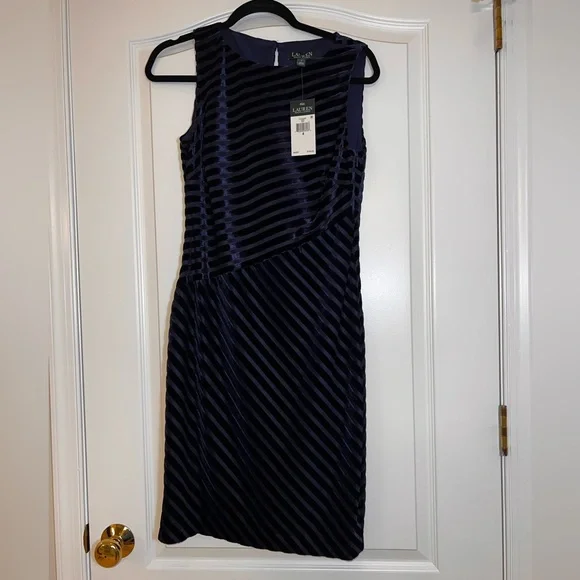 ralph lauren grey velvet dress Lauren Ralph Lauren Women's Flocked Floral Velvet Dress – Biggybargains main image 0